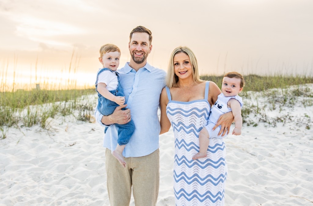 Amanda, founder of Part Time Nanny, with her family
